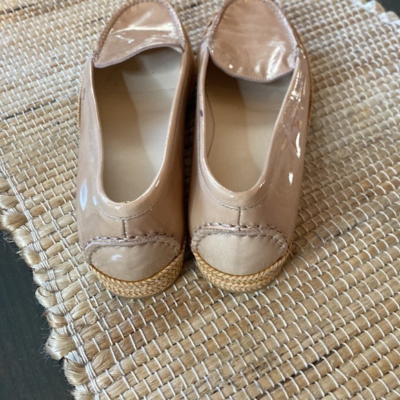 Stuart Weitzman Tan Patton Leather Low Wedge Loafer‎ Shoes Size 8.5 - Picture 4 of 8